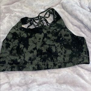 Torrid green and black tie dye sports bra